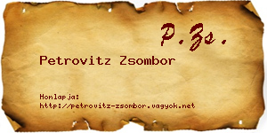 Petrovitz Zsombor névjegykártya